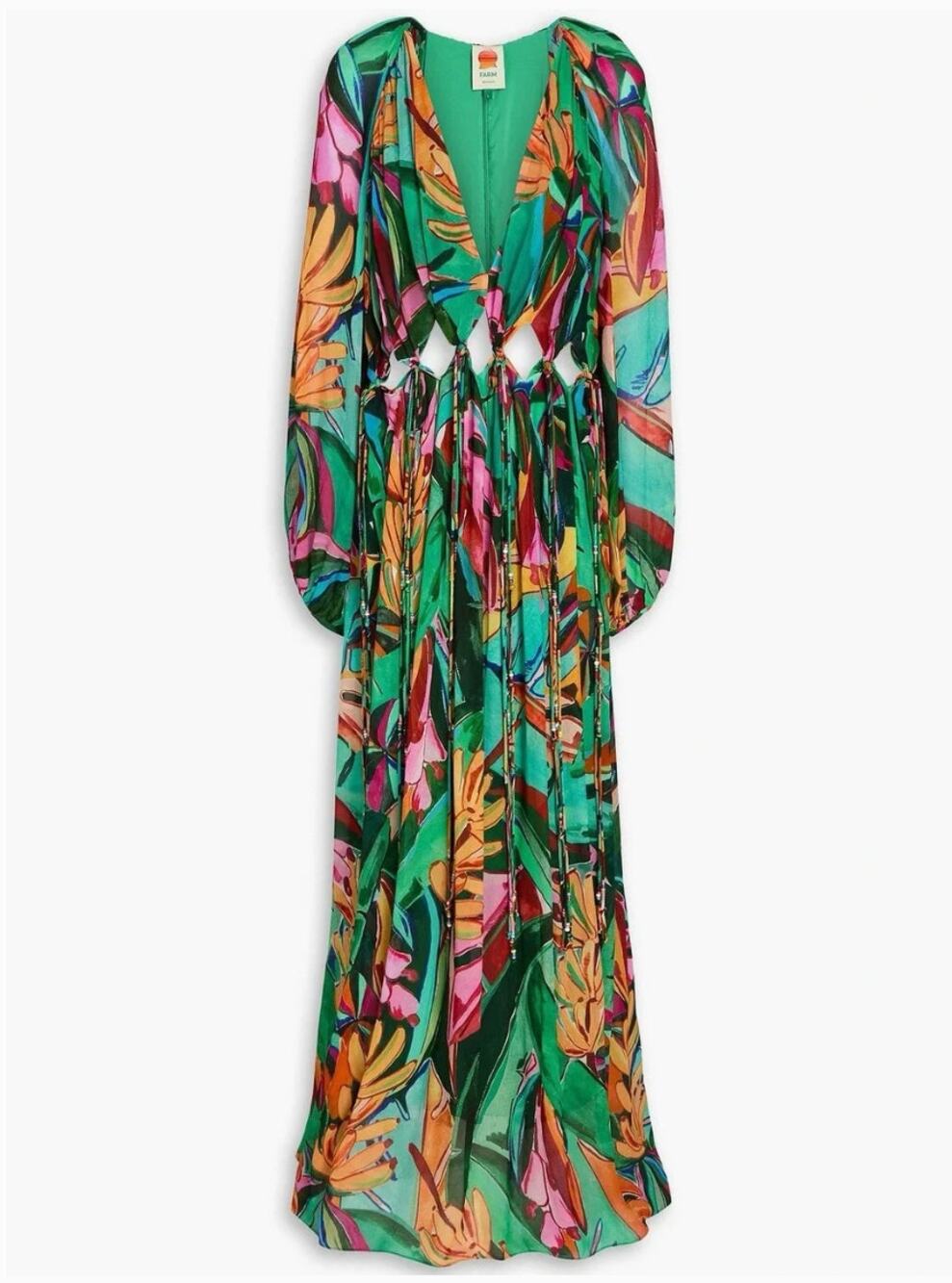NWT Farm Rio Banana Foliage Maxi Dress. Size Large
